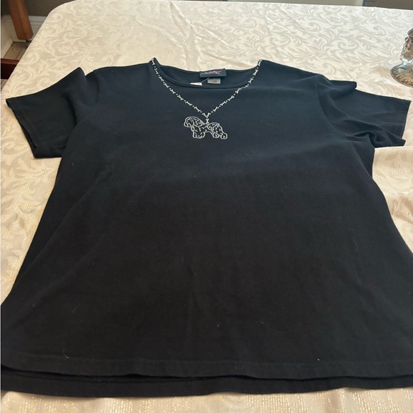 Black top with “ Bling” of Bichon Frise  medium - Picture 2 of 3